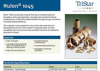 Rulon 1045 Spec Sheet