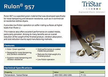 Rulon 957 Spec Sheet