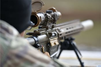 A sniper rifle being used during a training exercise