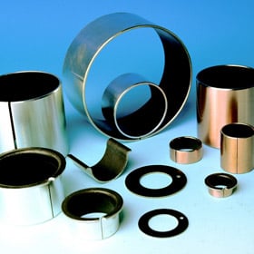 TriSteel AT - a metal-backed, self-lubricating bearing system that combines a PTFE bearing surface with a sintered porous-bronze interlayer and metal backing