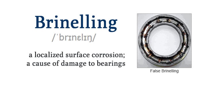 How does brinelling cause bearing failure in metal?