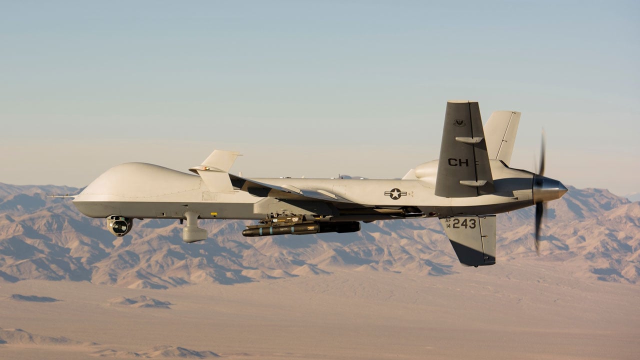 An MQ-9 Reaper unmanned aerial vehicle (UAV)
